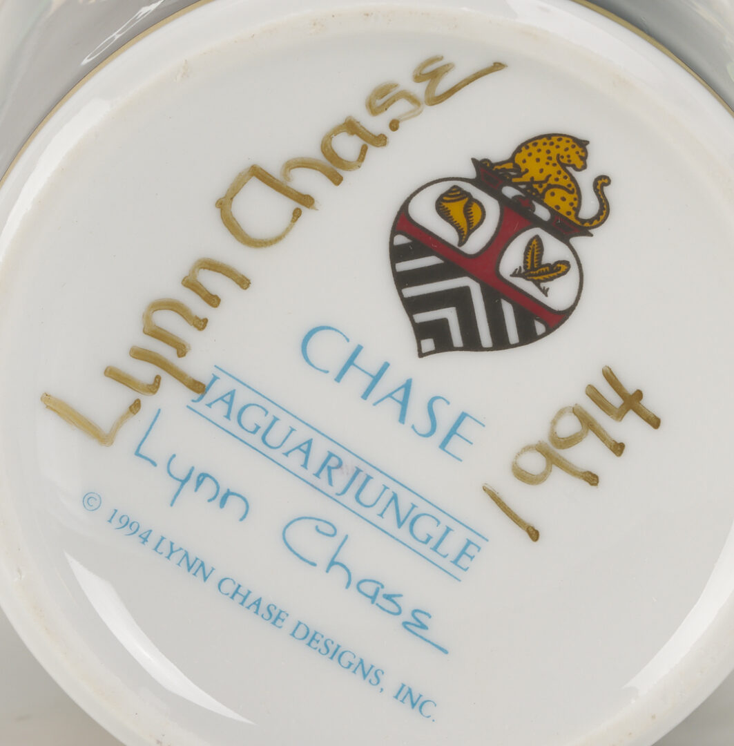 Lot 376: 78 pcs Lynn Chase Jaguar Jungle Dinnerware, Incl. Signed