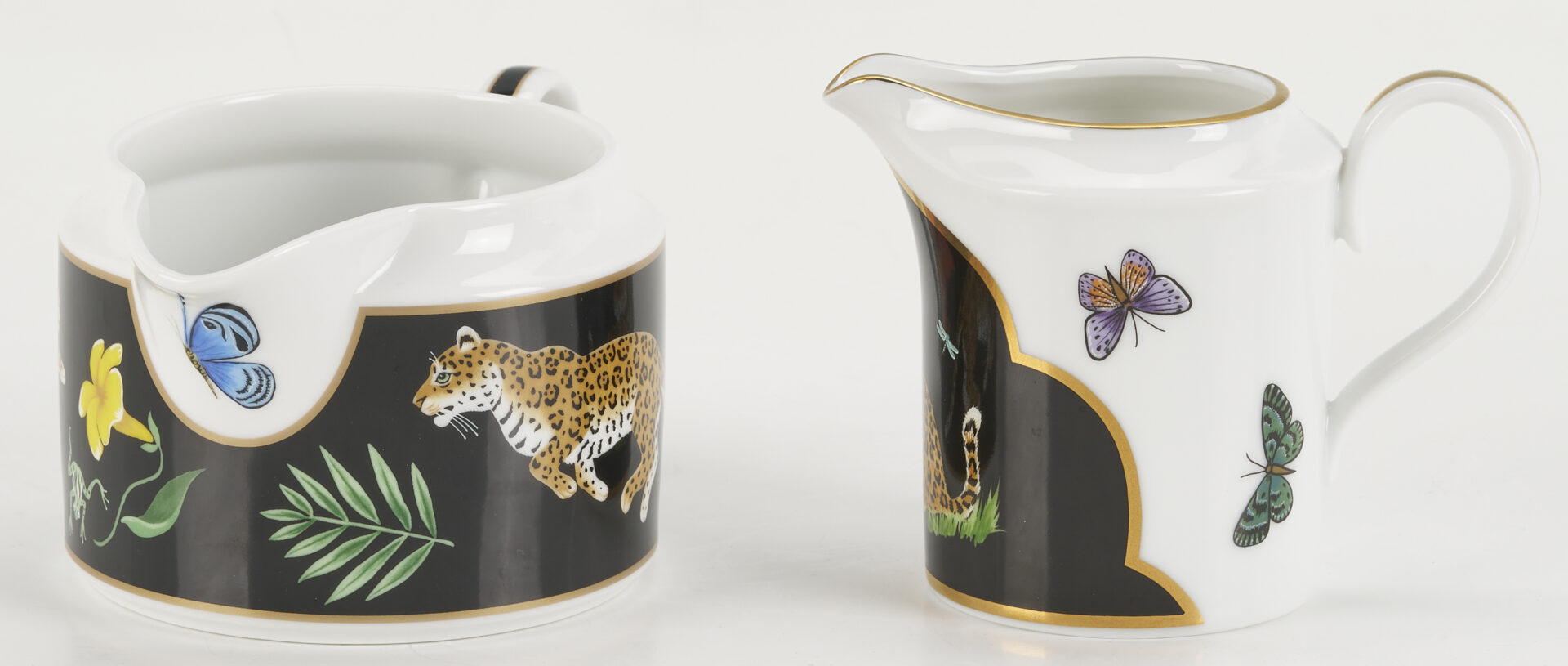 Lot 376: 78 pcs Lynn Chase Jaguar Jungle Dinnerware, Incl. Signed