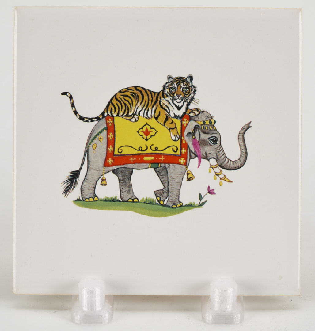 Lot 376: 78 pcs Lynn Chase Jaguar Jungle Dinnerware, Incl. Signed