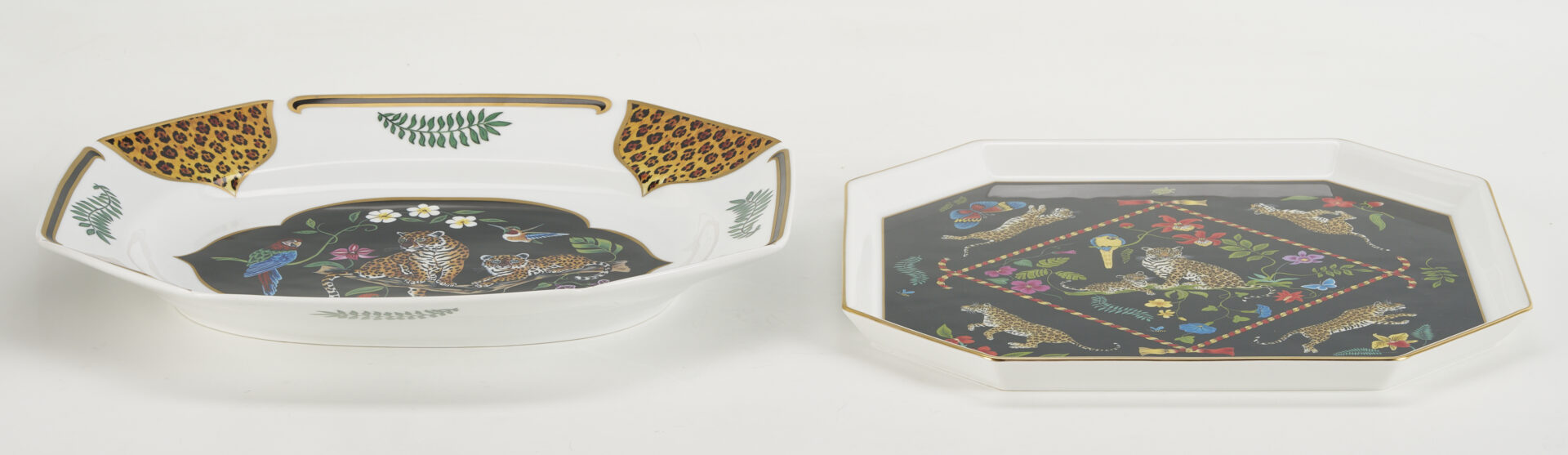 Lot 377: 5 Lynn Chase Jaguar Jungle Serving Pieces, Incl. Signed