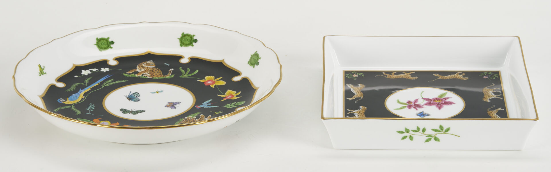 Lot 377: 5 Lynn Chase Jaguar Jungle Serving Pieces, Incl. Signed