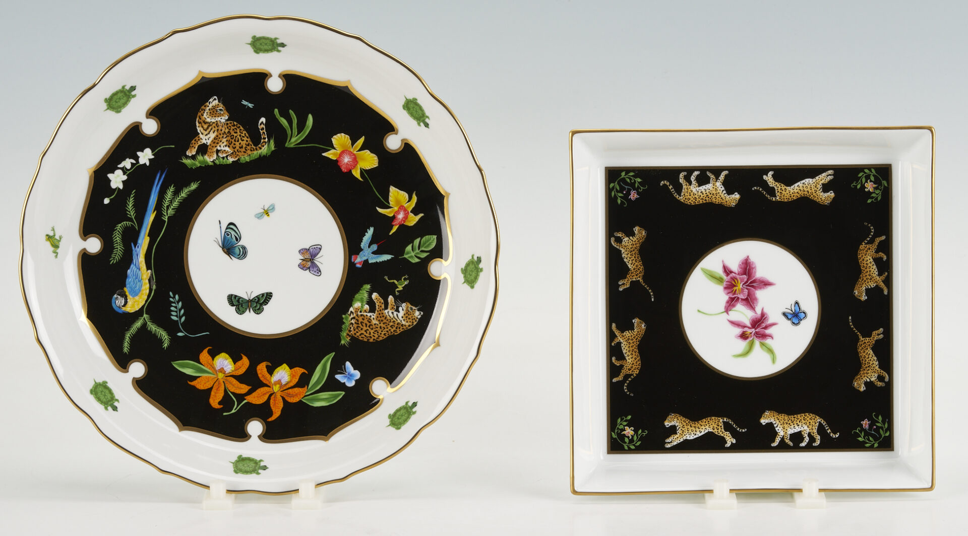 Lot 377: 5 Lynn Chase Jaguar Jungle Serving Pieces, Incl. Signed