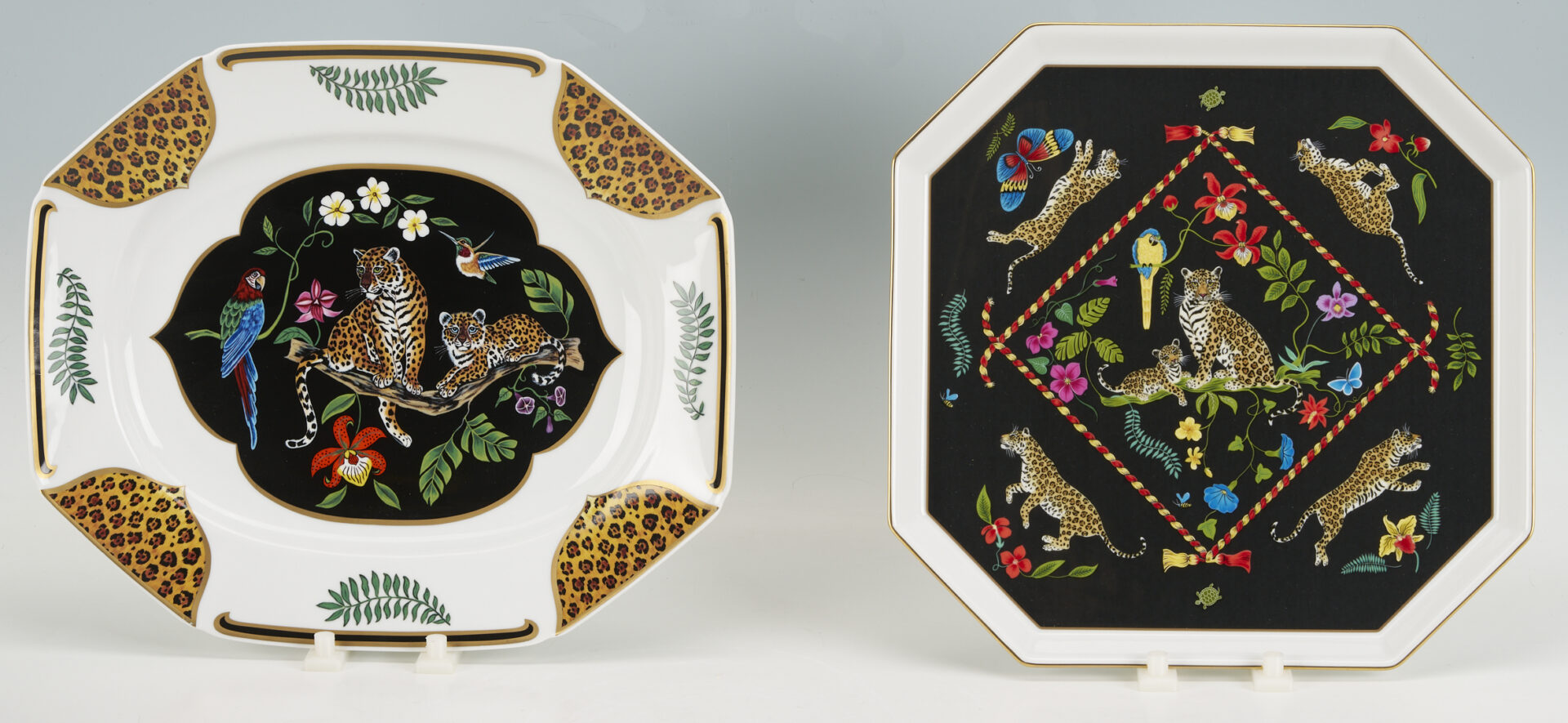 Lot 377: 5 Lynn Chase Jaguar Jungle Serving Pieces, Incl. Signed