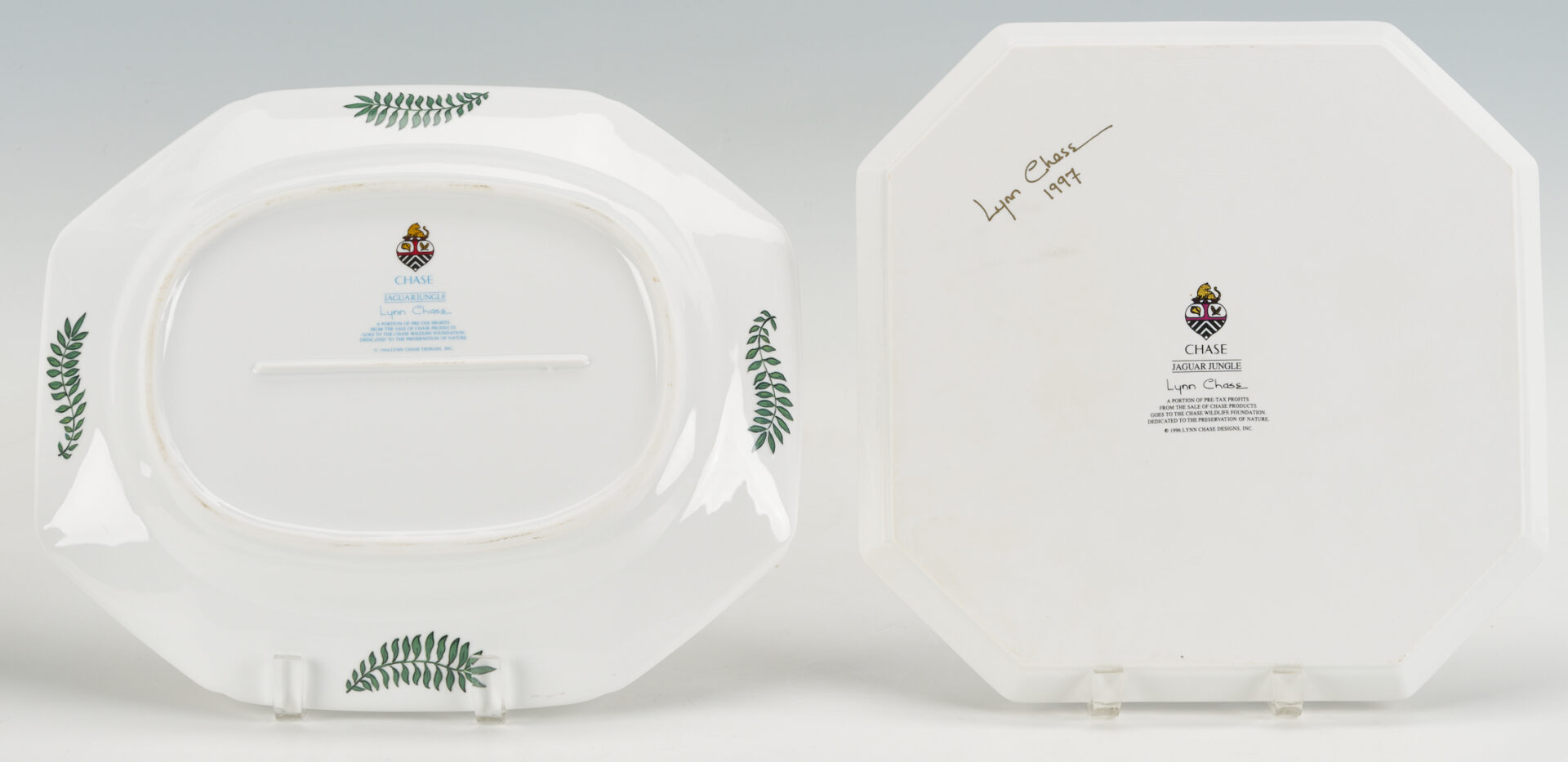 Lot 377: 5 Lynn Chase Jaguar Jungle Serving Pieces, Incl. Signed