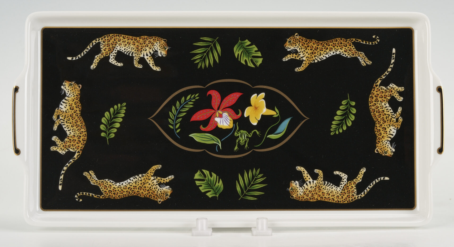 Lot 378: 12 Lynn Chase Jaguar Jungle Decorative Porcelain Items, Incl. Signed