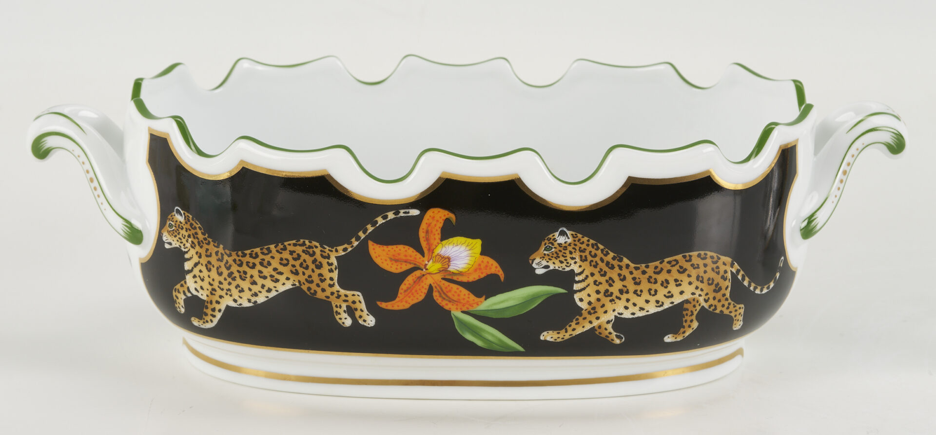 Lot 378: 12 Lynn Chase Jaguar Jungle Decorative Porcelain Items, Incl. Signed