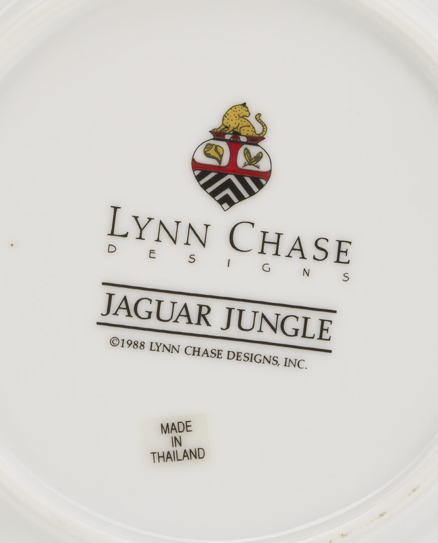 Lot 378: 12 Lynn Chase Jaguar Jungle Decorative Porcelain Items, Incl. Signed