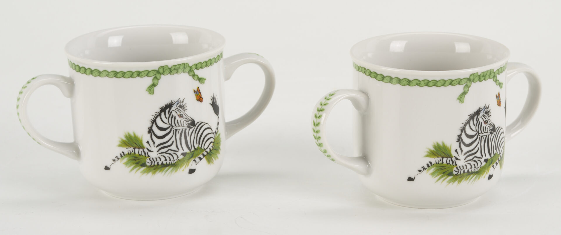 Lot 378: 12 Lynn Chase Jaguar Jungle Decorative Porcelain Items, Incl. Signed
