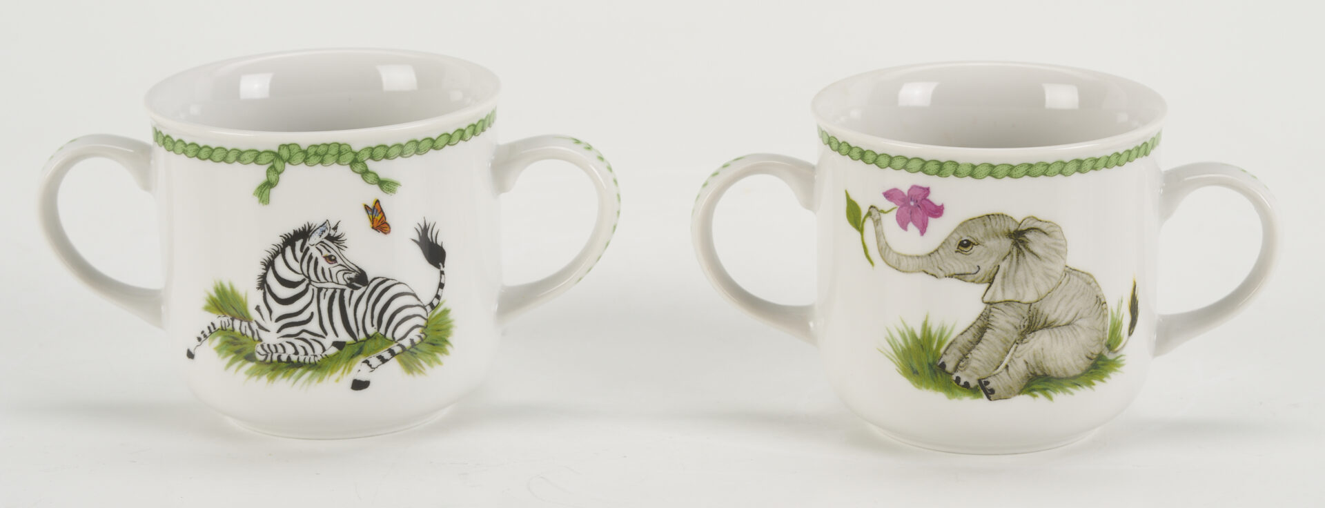 Lot 378: 12 Lynn Chase Jaguar Jungle Decorative Porcelain Items, Incl. Signed