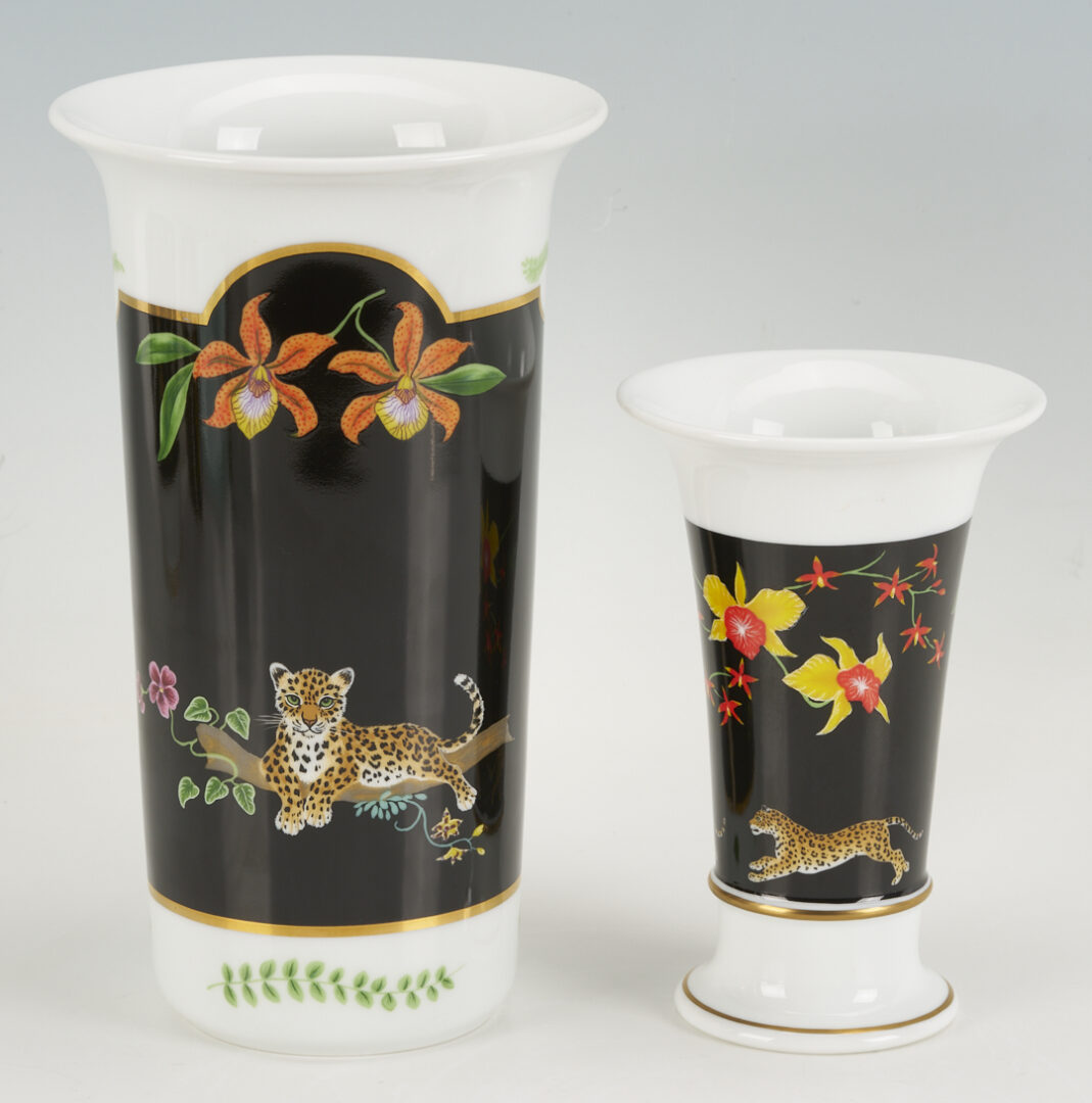 Lot 378: 12 Lynn Chase Jaguar Jungle Decorative Porcelain Items, Incl. Signed