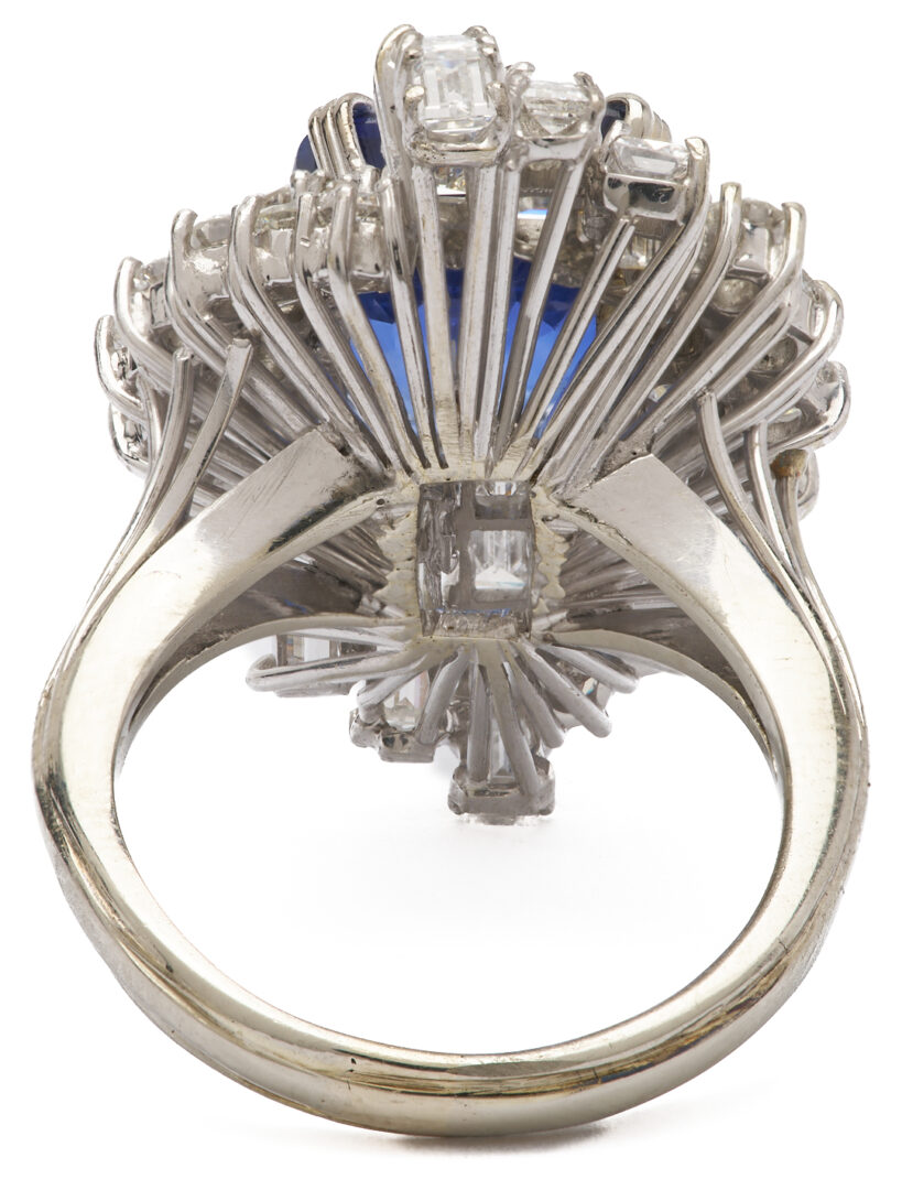 Lot 37: 5.65 Carat Natural Ceylon Sapphire & Diamond 14K Cocktail Ring, AGL Report