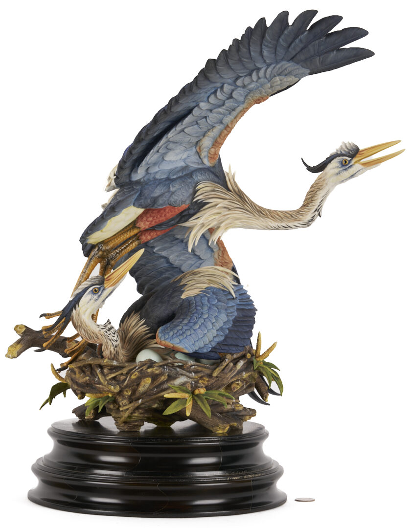 Lot 380: Hutschenreuther Heron Porcelain Sculpture, The Challenge