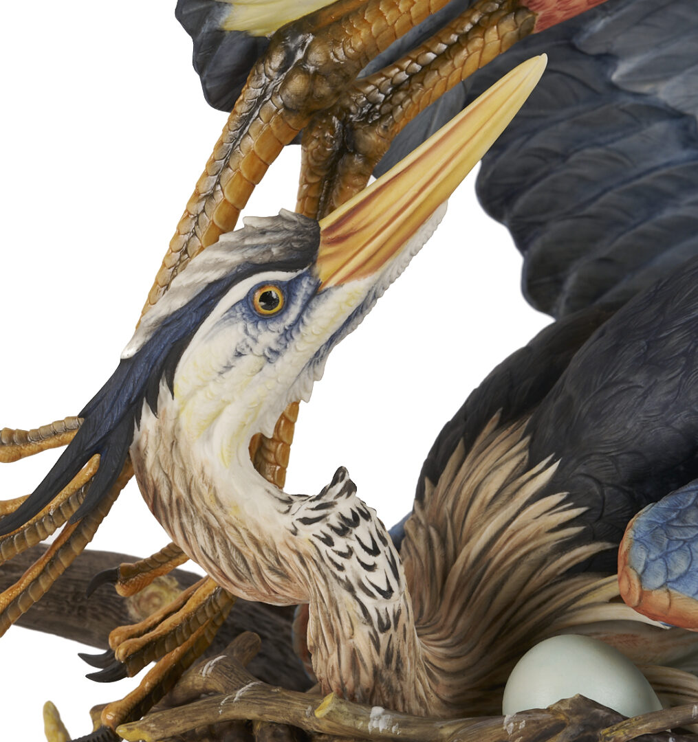 Lot 380: Hutschenreuther Heron Porcelain Sculpture, The Challenge