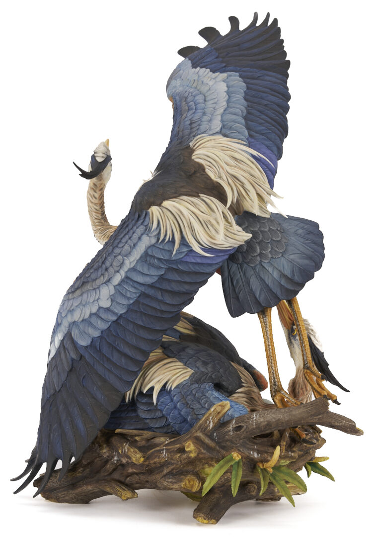 Lot 380: Hutschenreuther Heron Porcelain Sculpture, The Challenge