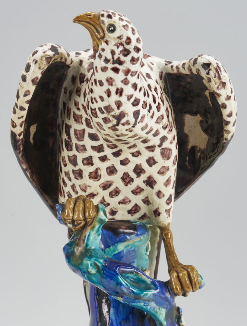Lot 381: Pair of Samson French Ceramic Falcons