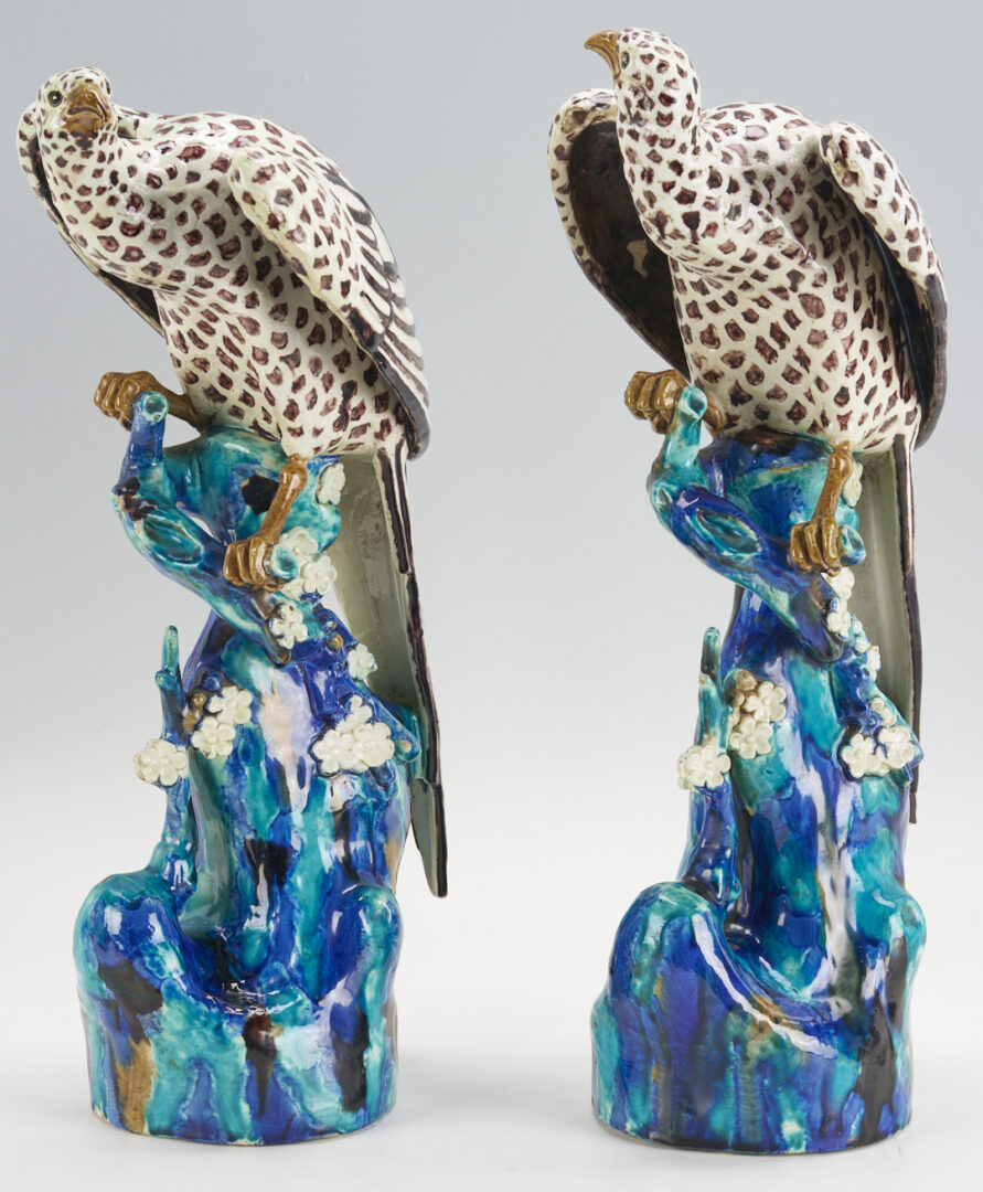 Lot 381: Pair of Samson French Ceramic Falcons