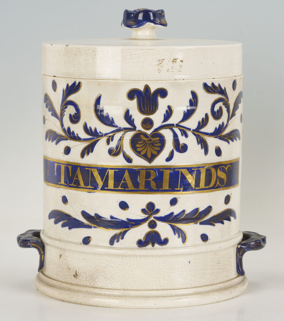 Lot 388: 3 Antique Apothecary Jars: Leeches, Honey, Tamarinds