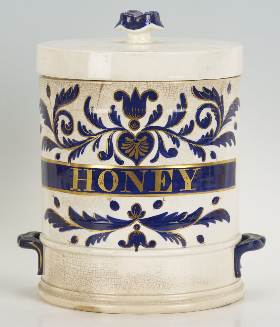 Lot 388: 3 Antique Apothecary Jars: Leeches, Honey, Tamarinds