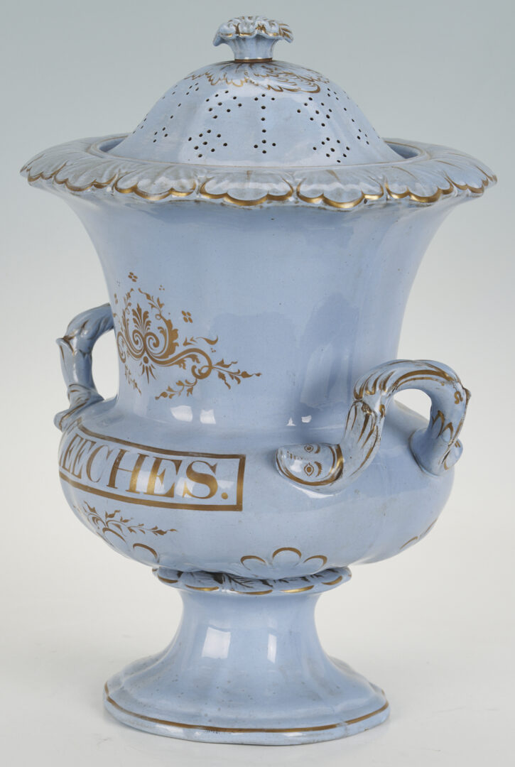 Lot 389: 2 Staffordshire Apothecary Jars, Leeches