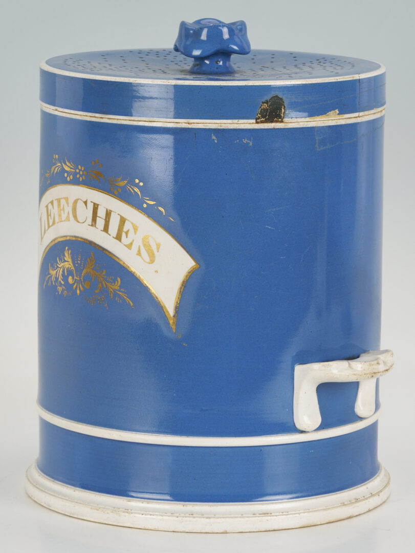 Lot 389: 2 Staffordshire Apothecary Jars, Leeches