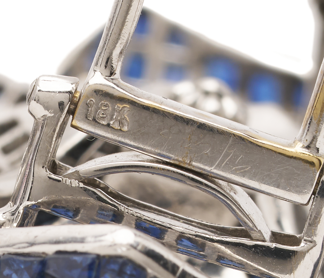 Lot 38: 18K Sapphire & Diamond Floral Brooch