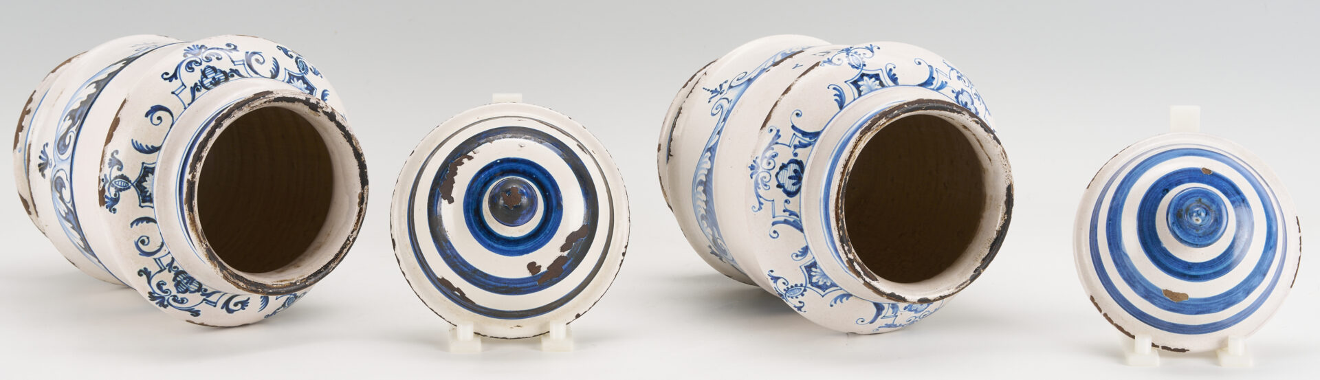 Lot 390: 2 Delft Apothecary Jars