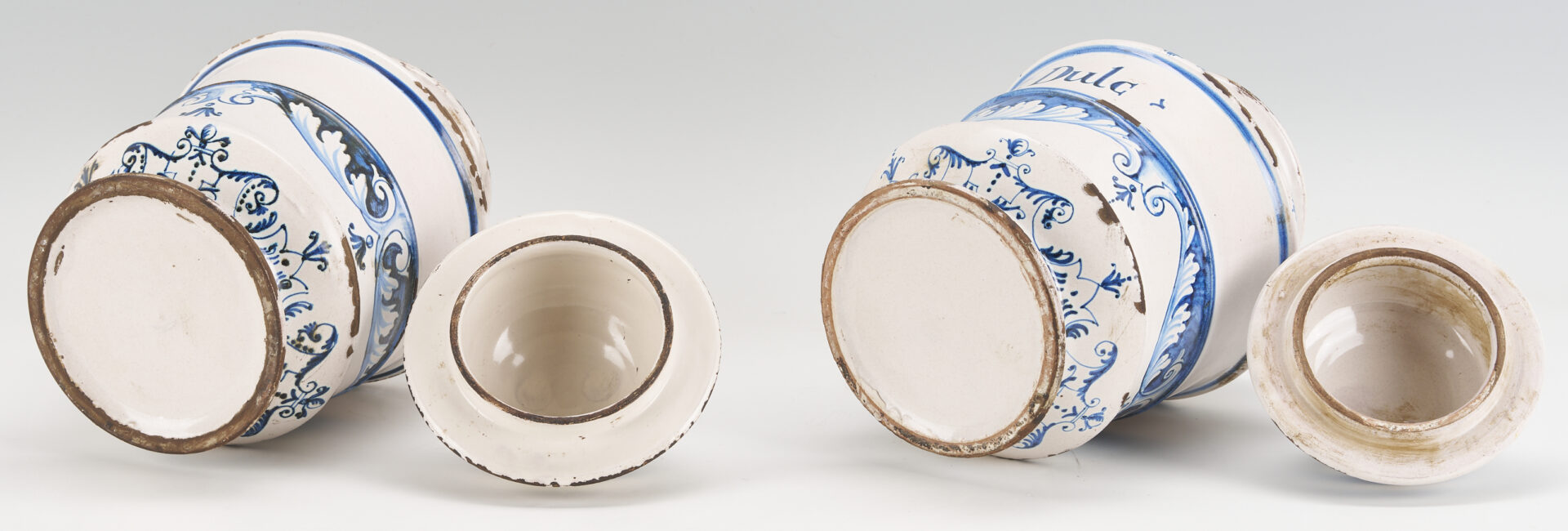 Lot 390: 2 Delft Apothecary Jars