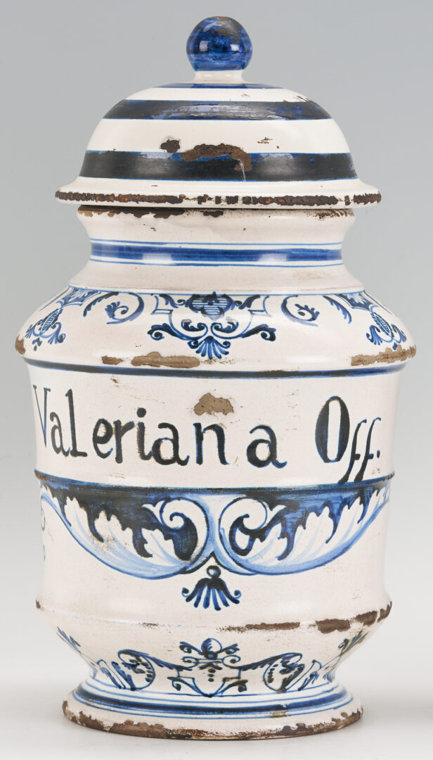 Lot 390: 2 Delft Apothecary Jars