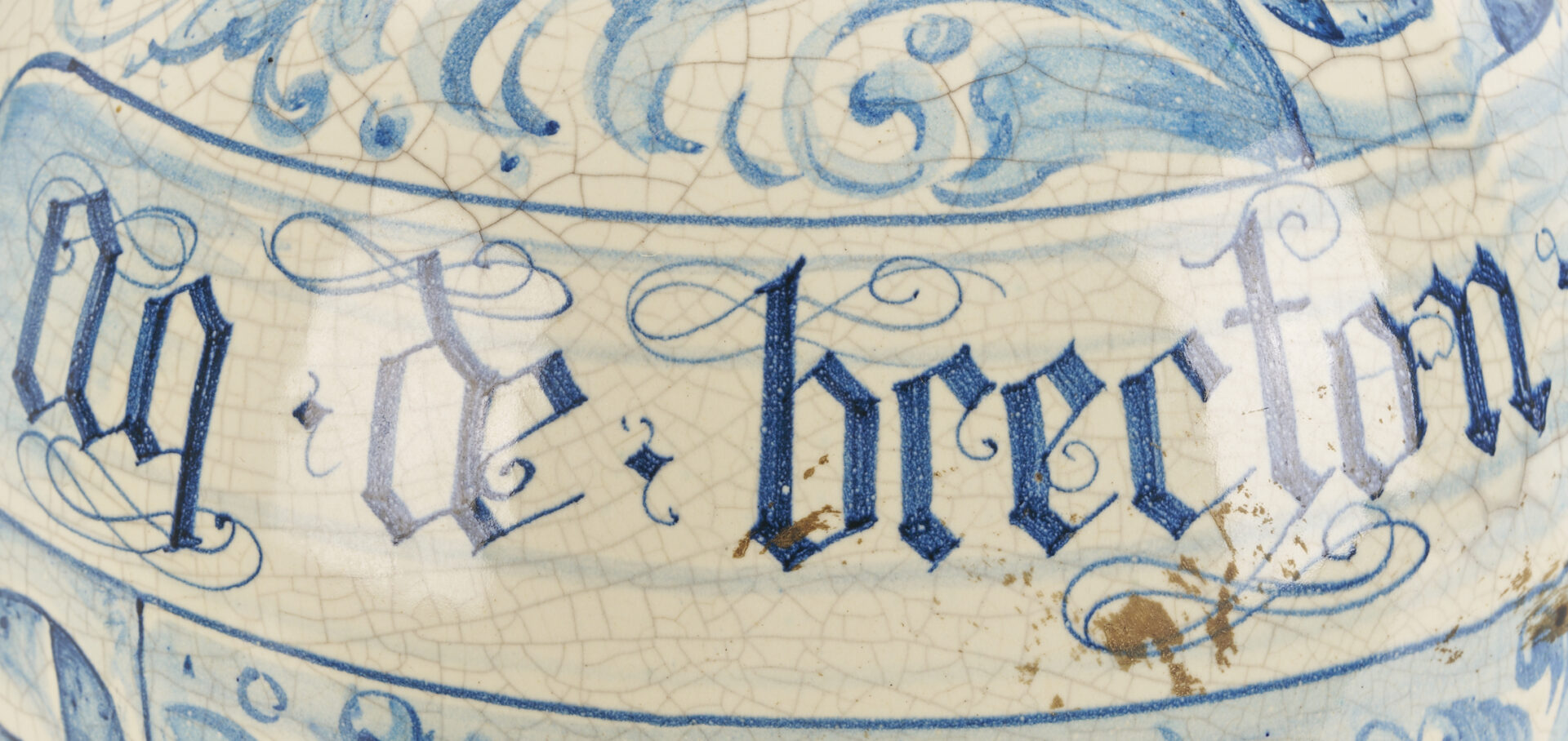Lot 391: Italian Majolica Albarello or Pharmacy Jug, dated 1540