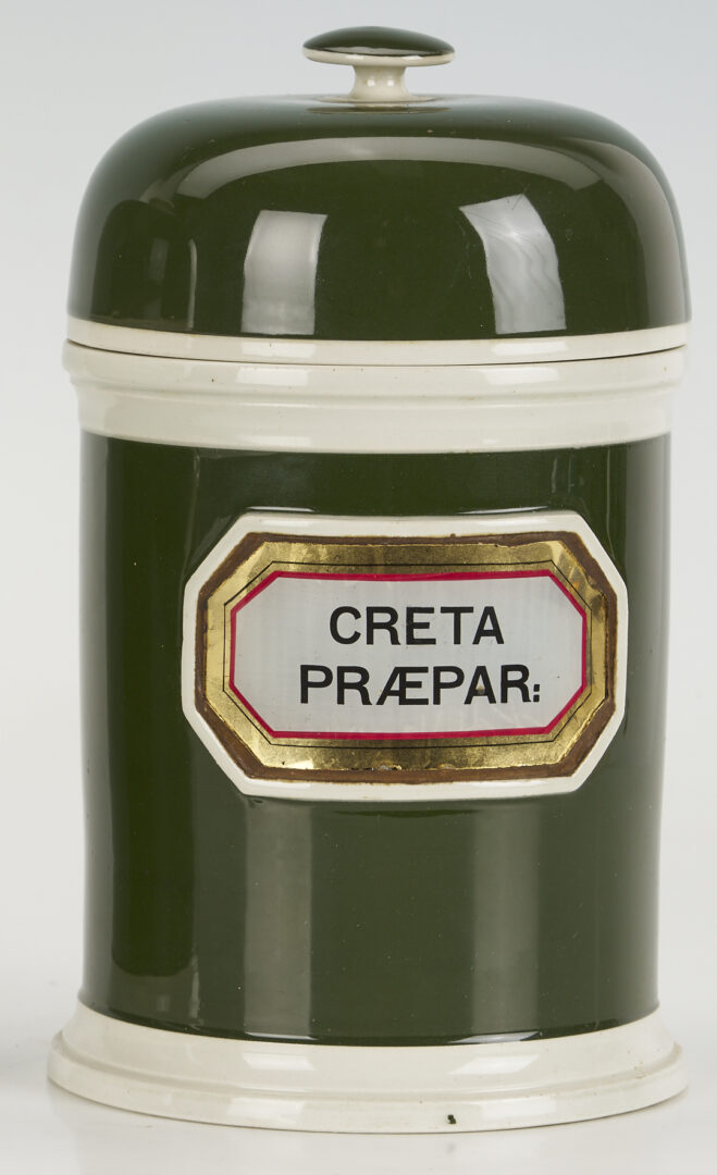 Lot 392: 11 Assembled English Green & Blue Apothecary Jars