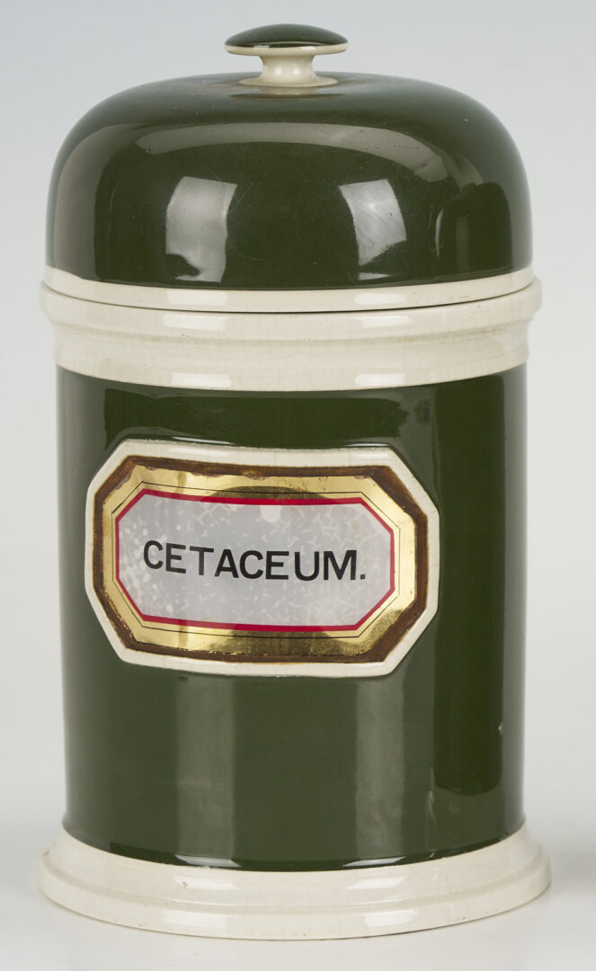 Lot 392: 11 Assembled English Green & Blue Apothecary Jars