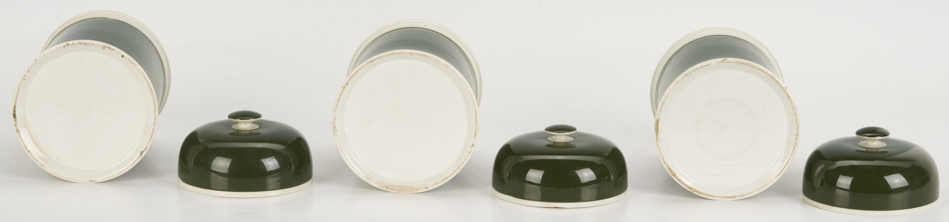 Lot 392: 11 Assembled English Green & Blue Apothecary Jars