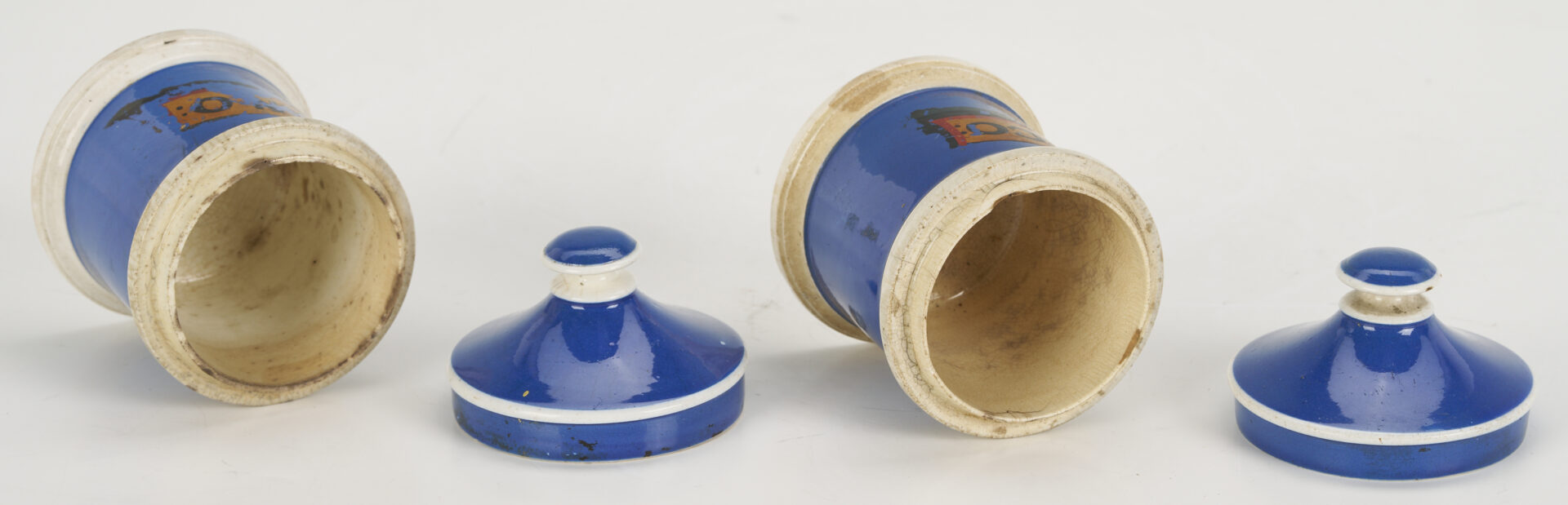 Lot 392: 11 Assembled English Green & Blue Apothecary Jars