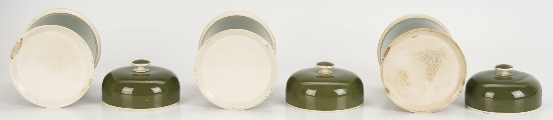 Lot 392: 11 Assembled English Green & Blue Apothecary Jars