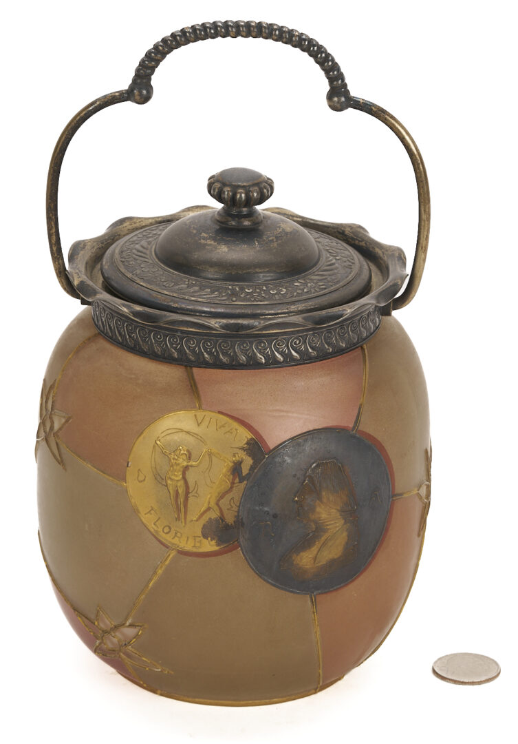 Lot 396: Mt. Washington Royal Flemish Biscuit Jar