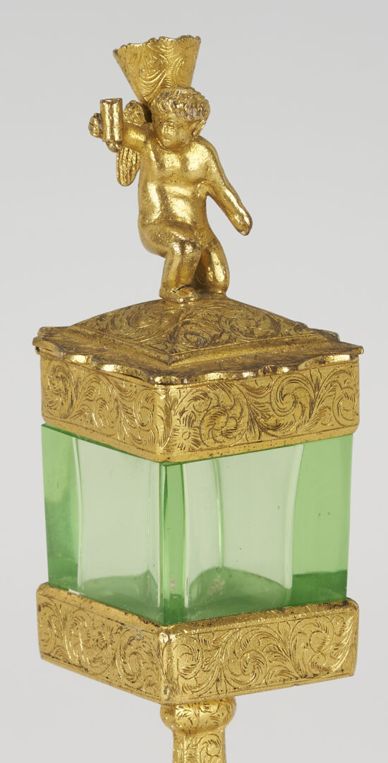 Lot 397: Continental Monstrance and Glass Vase, poss. Moser