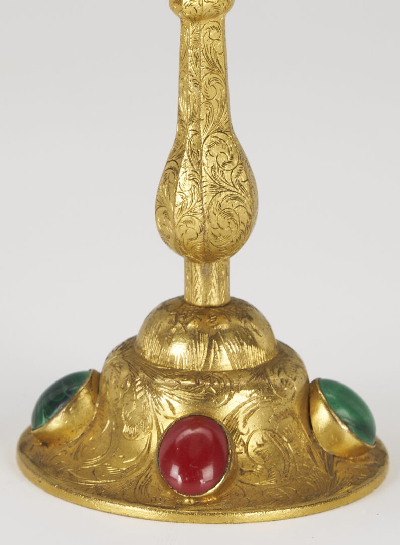 Lot 397: Continental Monstrance and Glass Vase, poss. Moser