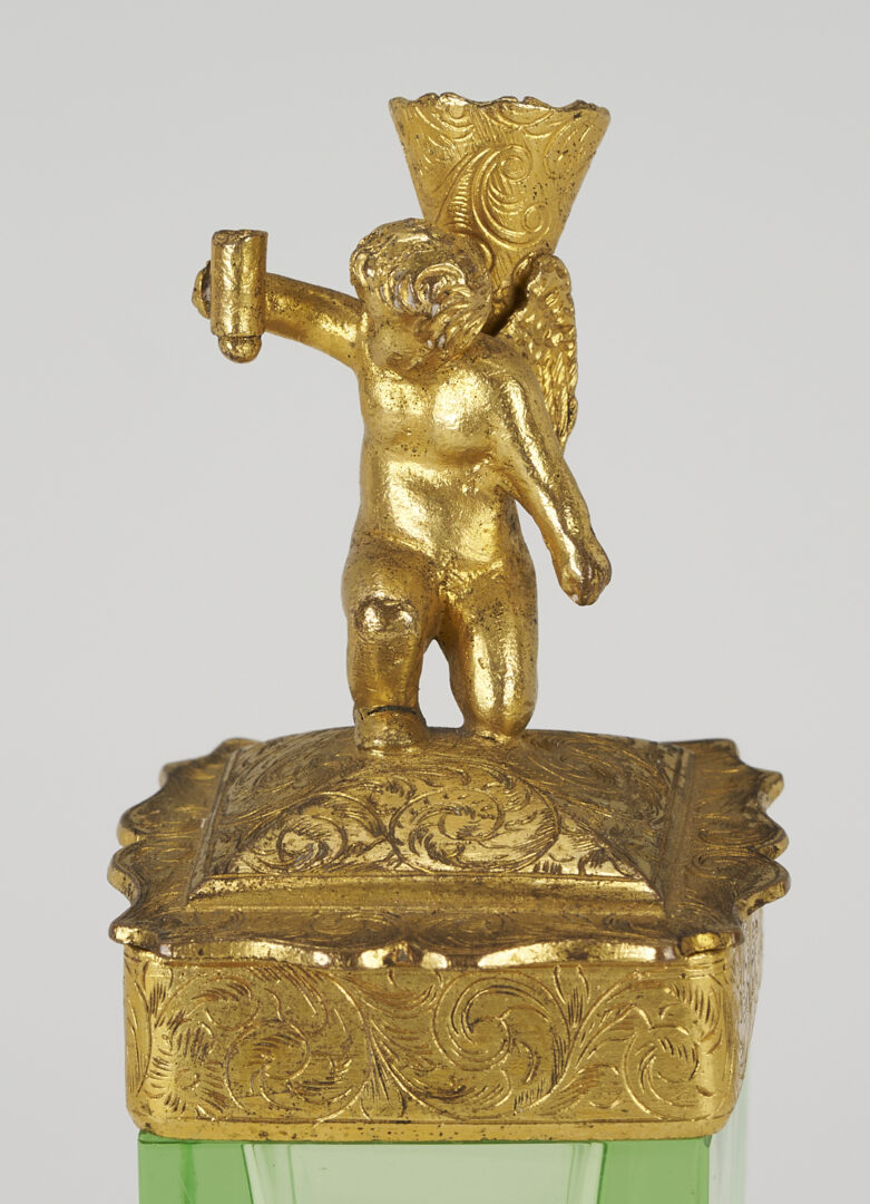 Lot 397: Continental Monstrance and Glass Vase, poss. Moser