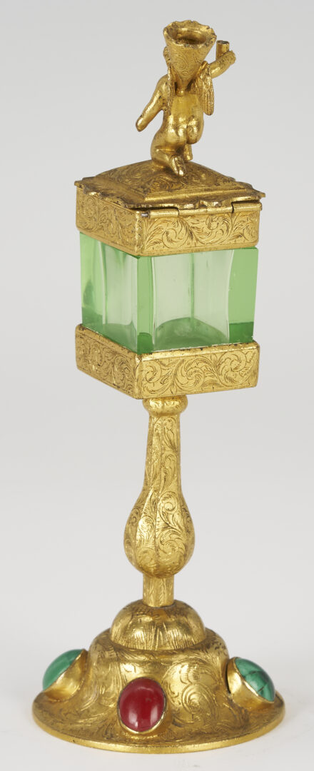 Lot 397: Continental Monstrance and Glass Vase, poss. Moser