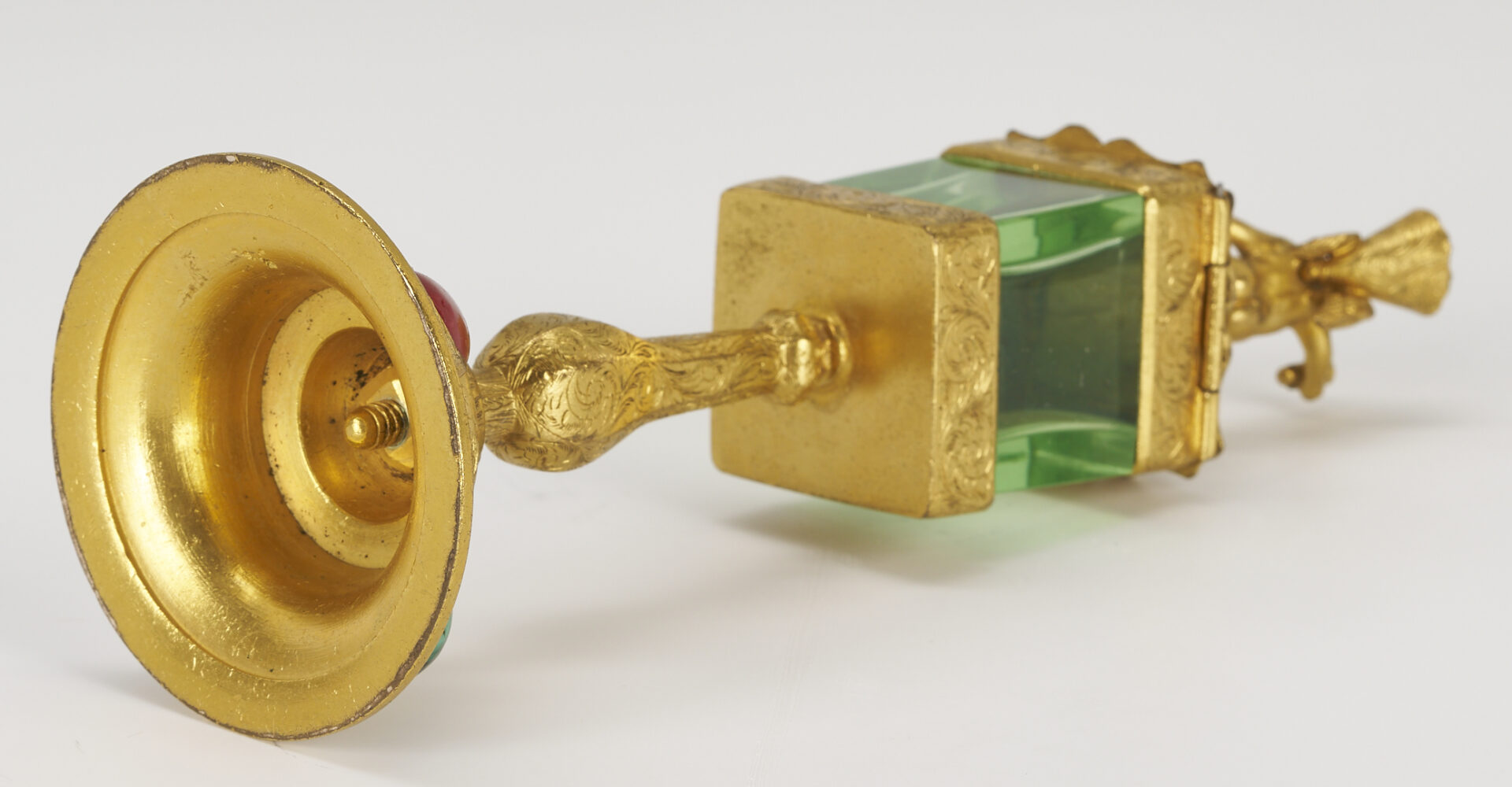 Lot 397: Continental Monstrance and Glass Vase, poss. Moser