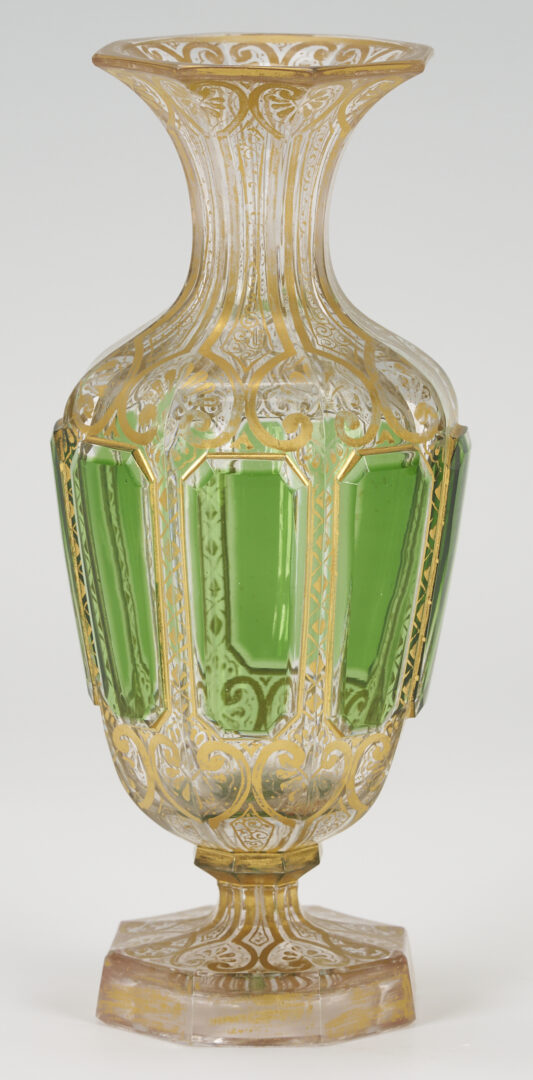 Lot 397: Continental Monstrance and Glass Vase, poss. Moser