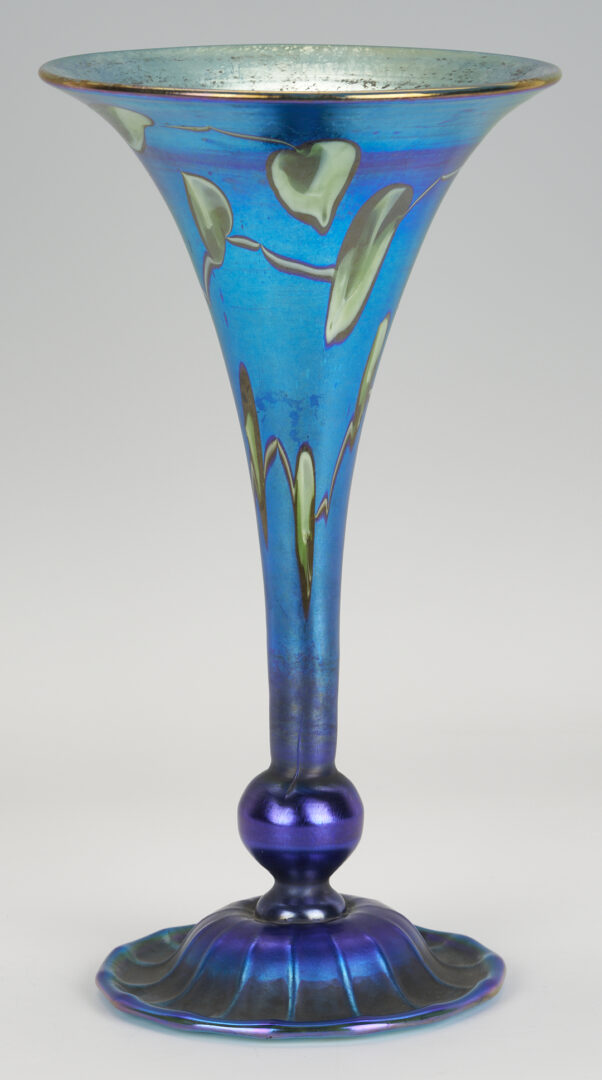 Lot 399: Tiffany Favrile Art Glass Trumpet Vase