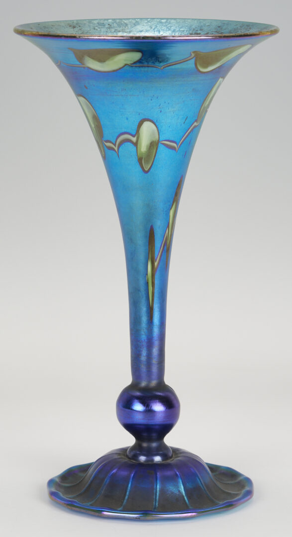 Lot 399: Tiffany Favrile Art Glass Trumpet Vase