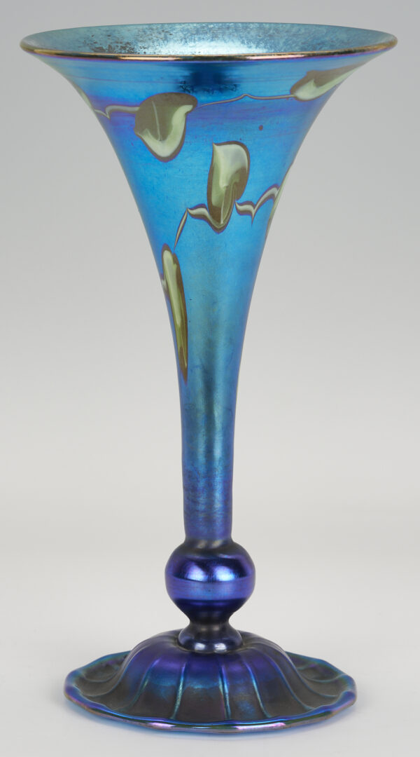 Lot 399: Tiffany Favrile Art Glass Trumpet Vase