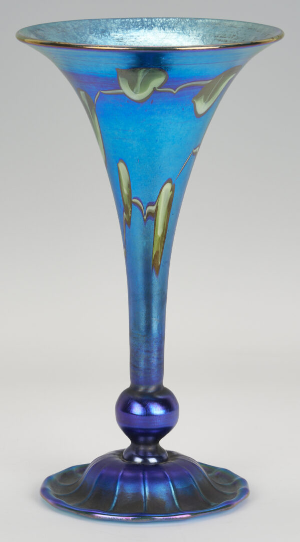Lot 399: Tiffany Favrile Art Glass Trumpet Vase