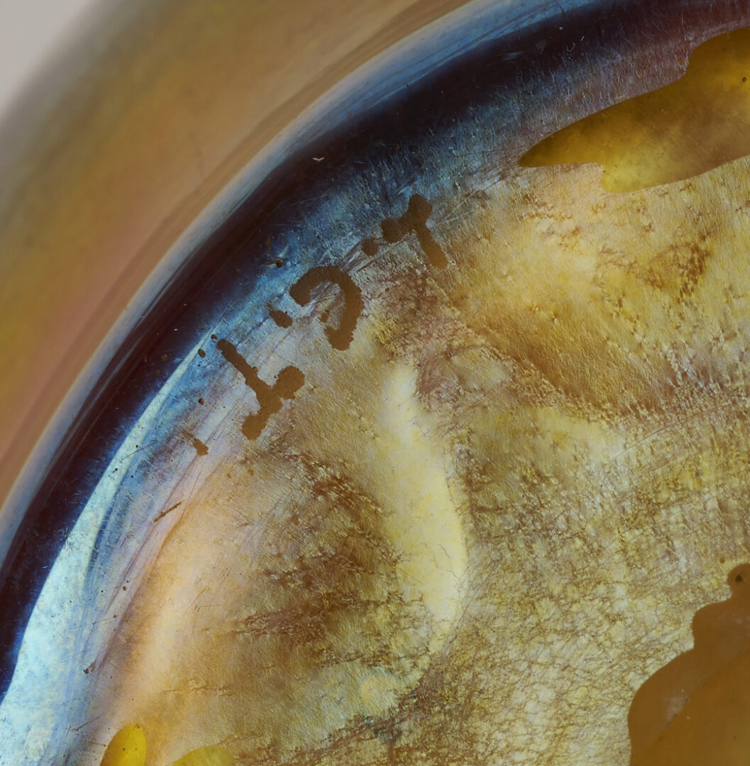 Lot 400: L. C. Tiffany Favrile Glass Bowl & Flower Frog