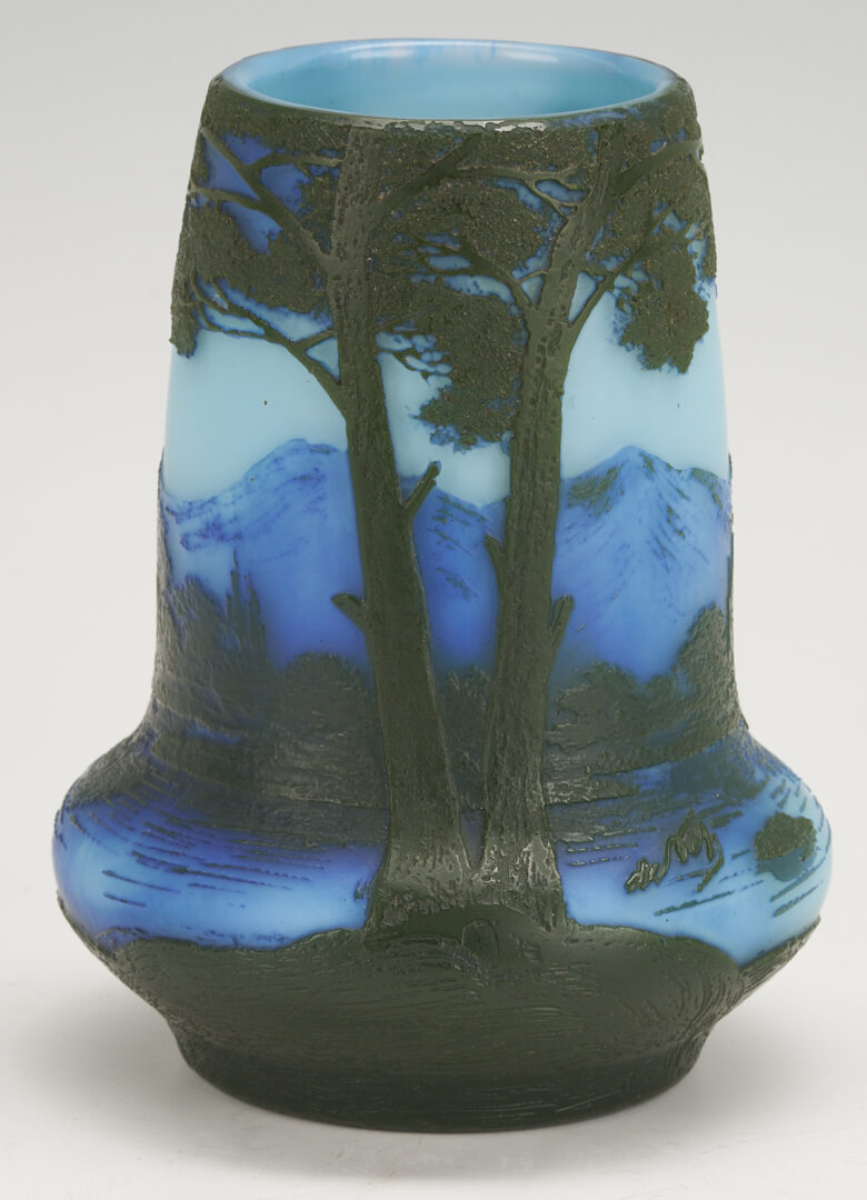 Lot 403: 2 French Art Nouveau Art Glass items, Daum Nancy & DeVez Vase