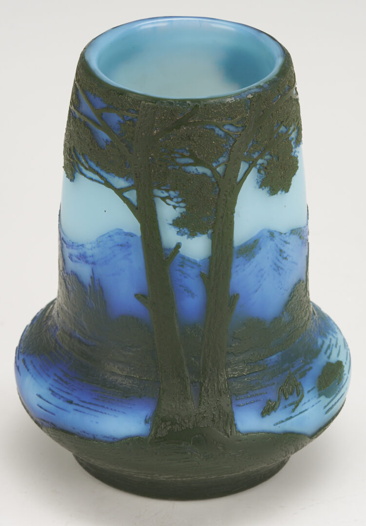 Lot 403: 2 French Art Nouveau Art Glass items, Daum Nancy & DeVez Vase