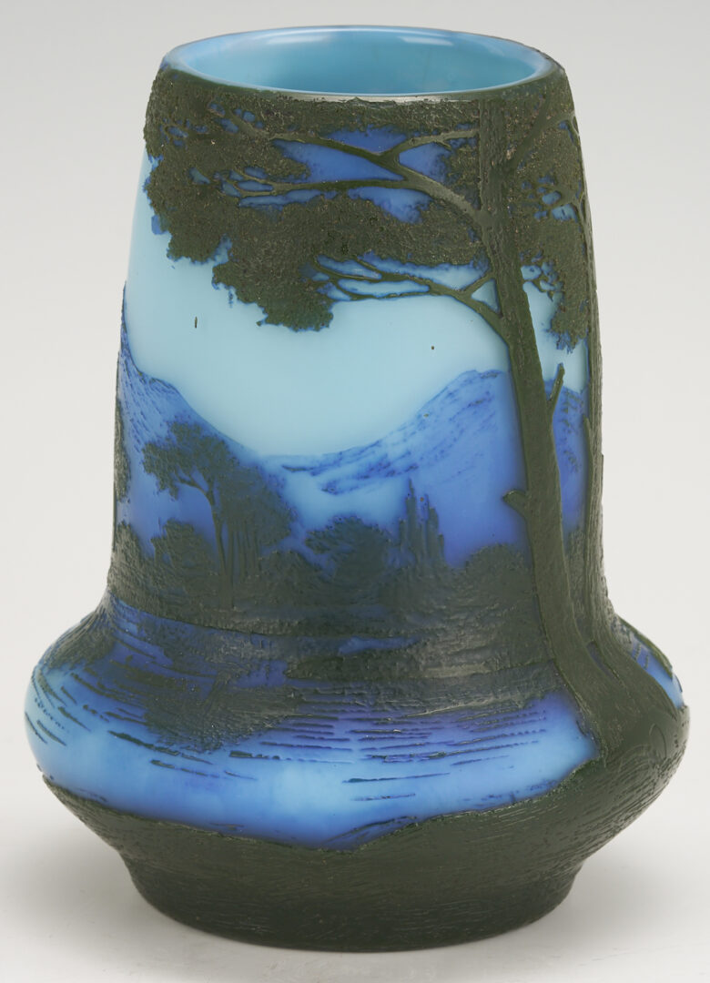 Lot 403: 2 French Art Nouveau Art Glass items, Daum Nancy & DeVez Vase