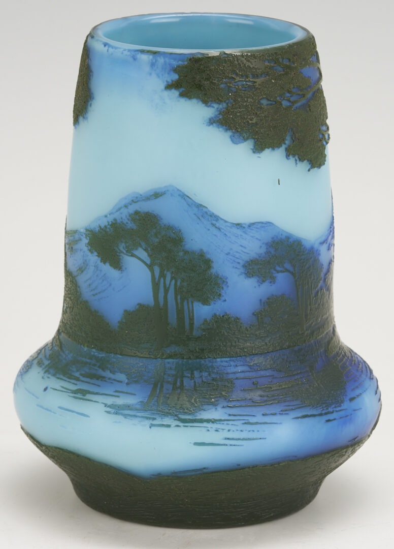 Lot 403: 2 French Art Nouveau Art Glass items, Daum Nancy & DeVez Vase
